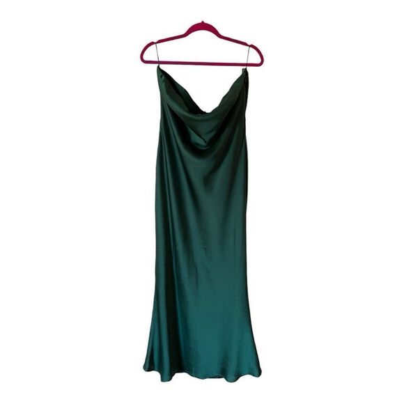 Sugarlips Plus Open Back Satin Maxi Dress- Size 1X - Picture 2 of 10